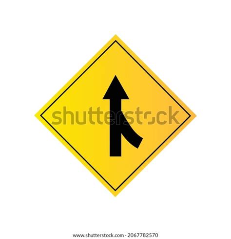 Merging Traffic Sign Road Sign Road Stock Vector Royalty Free