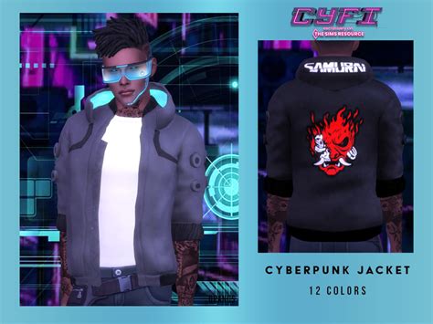 The Sims Resource Cyfi Cyberpunk Jacket Male