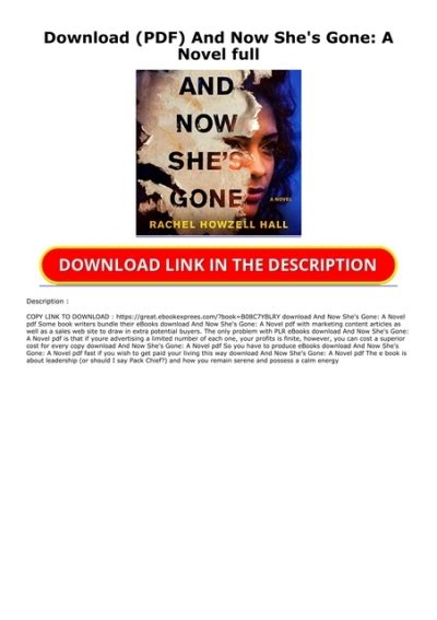 Download Pdf And Now Shes Gone A Novel Full