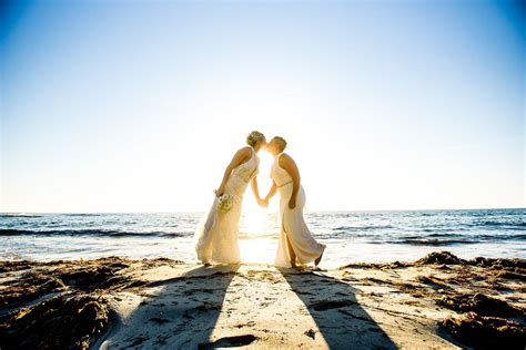 Intimate Sunset Beach Wedding Ceremony In La Jolla California In