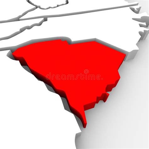 Zustands Karte Vereinigte Staaten Amerika South Carolina Rote