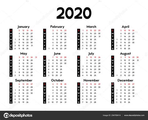 2020 Calendar With Week Numbers Printable Free Letter Templates