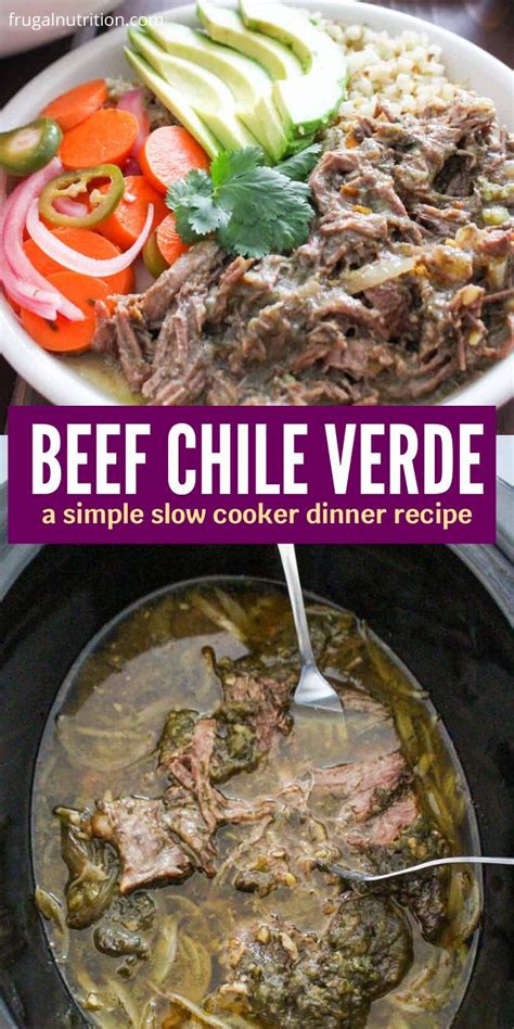 Slow Cooker Beef Chile Verde Recipe Slow Cooker Beef Slow Cooker Recipes Beef Slow Cooker