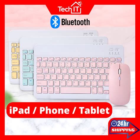 Universal Bluetooth Keyboard Mouse Wireless For Ipad Tablet Laptop Mini