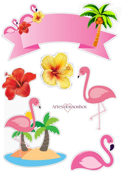 Topo De Bolo Flamingo Bolo De Flamingo Festa De Flamingo Rosa