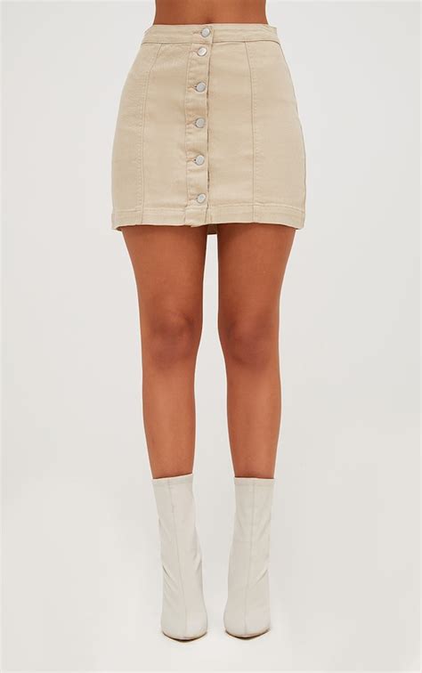 Stone Cammie Denim Mini Skirt Jumpers Prettylittlething Usa