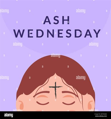 Ash Wednesday Illustration In Flat Design Style Stock Vector Image