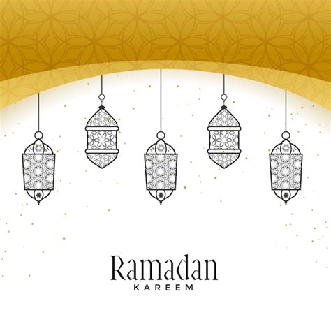 Beautiful Hanging Lamps For Ramadan Kareem Free Vector