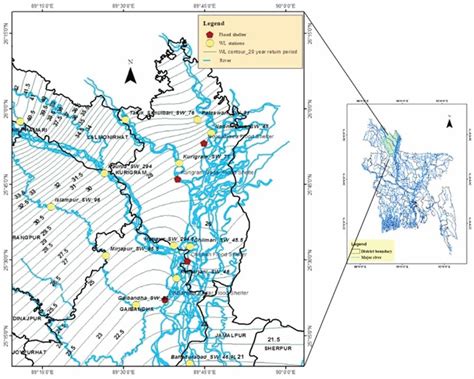 Spatial Distribution Of Flood Levels At A Return Period Of 20 Years