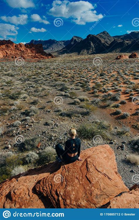 Girl In A Tracksuit In Valley Of Fire State Park Nevada United States