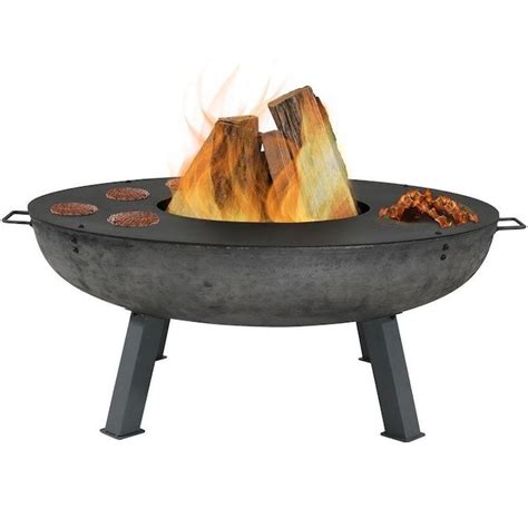 Big Horn 4724 In W Black Steel Wood Burning Fire Pit In The Wood