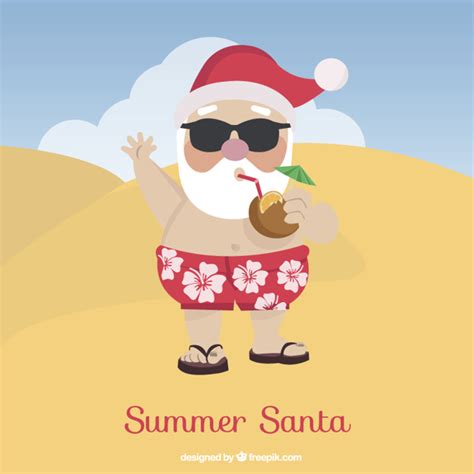 Beach christmas decorations nzymes complaints. Summer santa Vector | Free Download