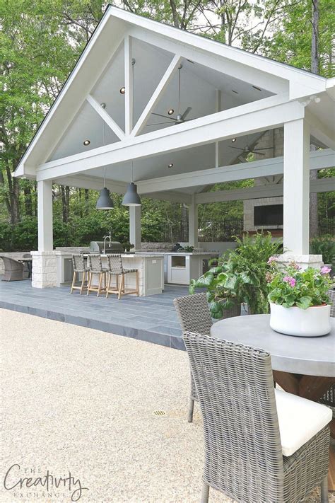 In addition to offering changing space and a restroom, many pool house plans provide a place to store pool equipment and chemicals which frees up storage space in the garage. Combination Outdoor kitchen and Pool House Pavilion # ...