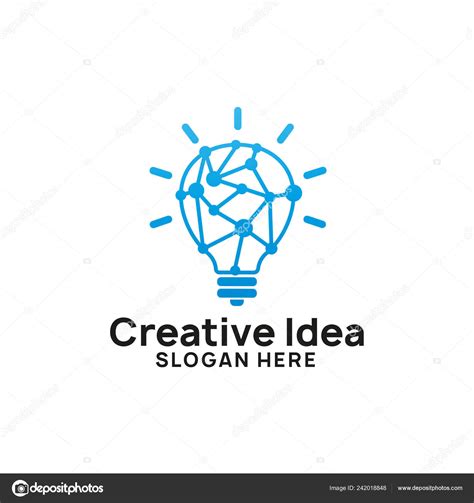 Creative Idea Logo Design Template Digital Connect Bulb Icon Symbol