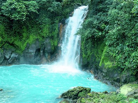 Blue River Waterfall Near La Fortuna Costa Rica Photograph By Leslie