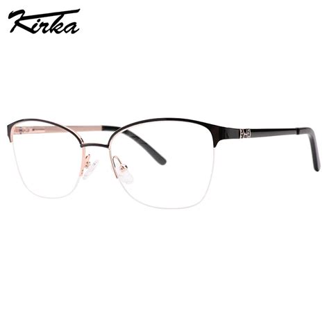 Kirka Metal Female Rectangle Half Rim Eyeglasses Optical Glasses Fashion Spectacles Frames For