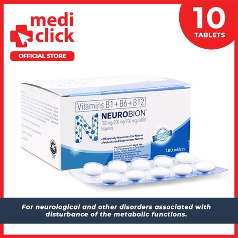 Neurobion Tablet Vit B1b6b12 100mg200mg200mcg 10 Tablets