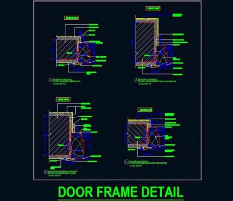 Various Door Wooden Frame Jamb Sectional Detail Architecture Concept