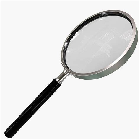 A magnifying glass can be used to focus light. 3d magnifying glass model