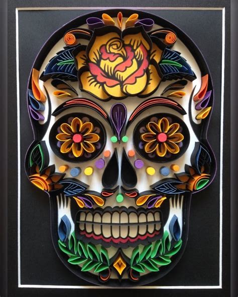 Paper Wall Art Sugar Skull Quilling Art Calavera Mexicana Day Of