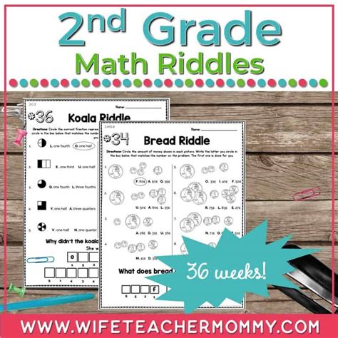 36 Weeks Of 2nd Grade Math Riddles Worksheets