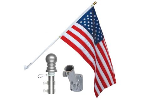 American Flag And Spinning Pole Set