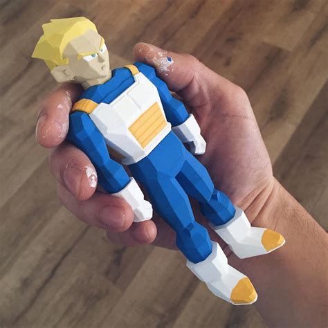 Click on images to download free dragon stl files for your 3d printer. 3D Printed Low Poly Vegeta from Dragon Ball Z | 3D Design ...