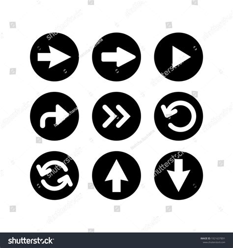 Arrow Button Icon Set Arrow Symbol 库存矢量图（免版税）1921637891 Shutterstock