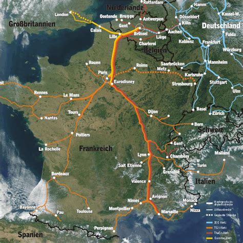 Map Of France Railways Tgv Services Online Maps