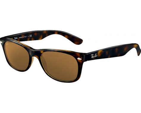 Ray Ban New Wayfarer Tortoise Crystal Brown Polarized Rb2132 902 57 Sunglasses Iceoptic