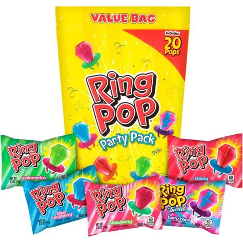 Bazooka Candy Brands Lollipop Suckers 18 Count Variety Box Ring Pop