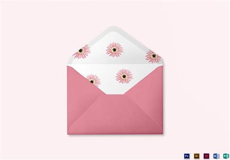 Floral Wedding Envelope Design Template In Illustrator Indesign Word