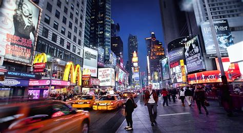 City New York Times Square City Night Nightlife Hd Wallpaper