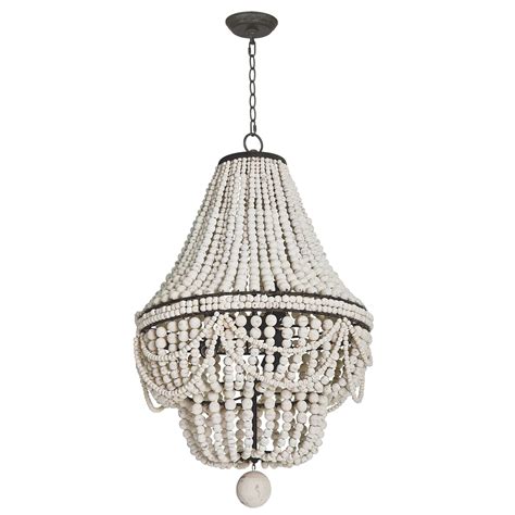 Regina Andrew | Malibu Chandelier | Wood bead chandelier, Beaded chandelier, Wood chandelier