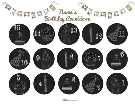 Free Printable Birthday Countdown Customize Online