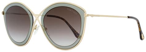Tom Ford Cateye Sunglasses Tf604 Sascha 02 50k Goldgray 55mm Ft0604