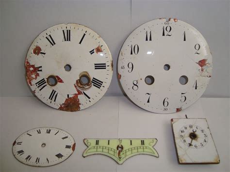 5 Enamel Antique Vintage Clock Dials For Restoration Antique Price