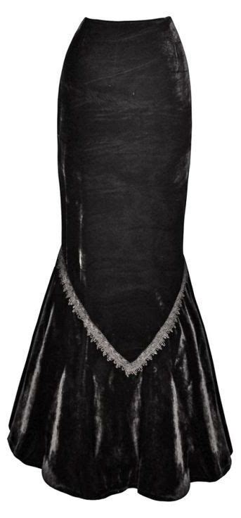 Long Elegant Black Velvet Skirt