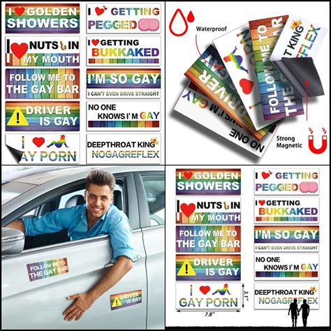 Pcs Funny Gay Lgbt Prank Bumper Stickers Magnetic Bumper Decals Funny