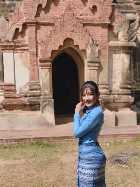 May Myint Mo Myanmar Outfit Fashion In Bagan Asian Model Girl