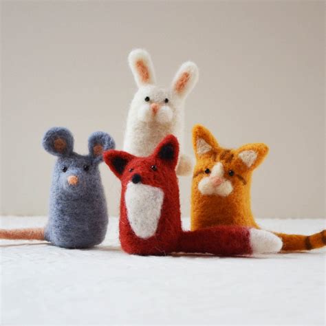 2 Needle Felting Animal Kits Wool Diy Complete By Tcmfeltdesigns