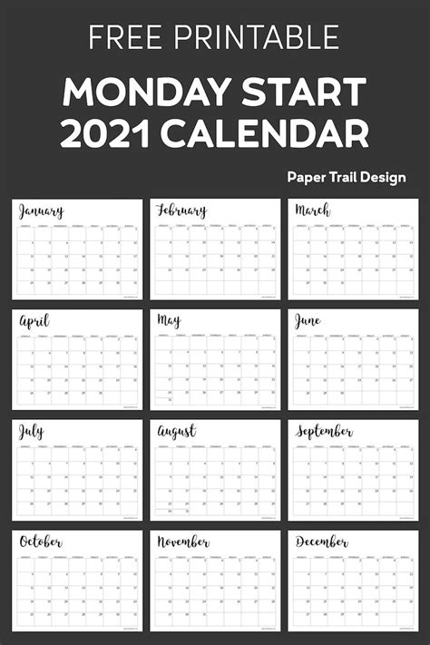 2021 Monthly Calendar 2021 Calendar Printable Calendar 2021 Example