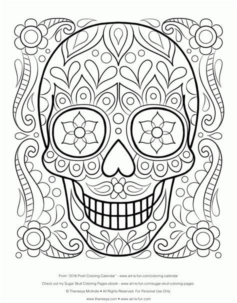 Skull coloring pages are fun to color. Get This Sugar Skull Coloring Pages Free Printable for ...