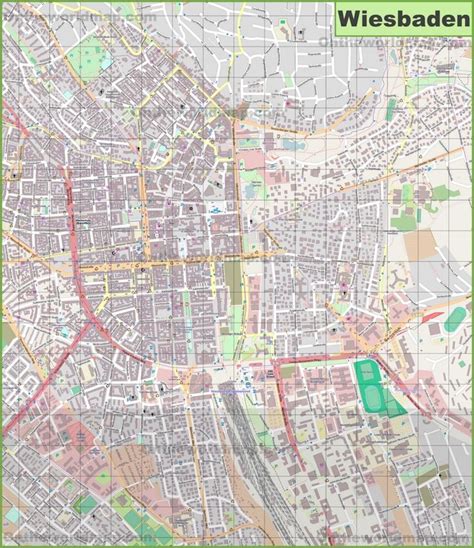 Large detailed map of Wiesbaden | Map, Detailed map, Wiesbaden