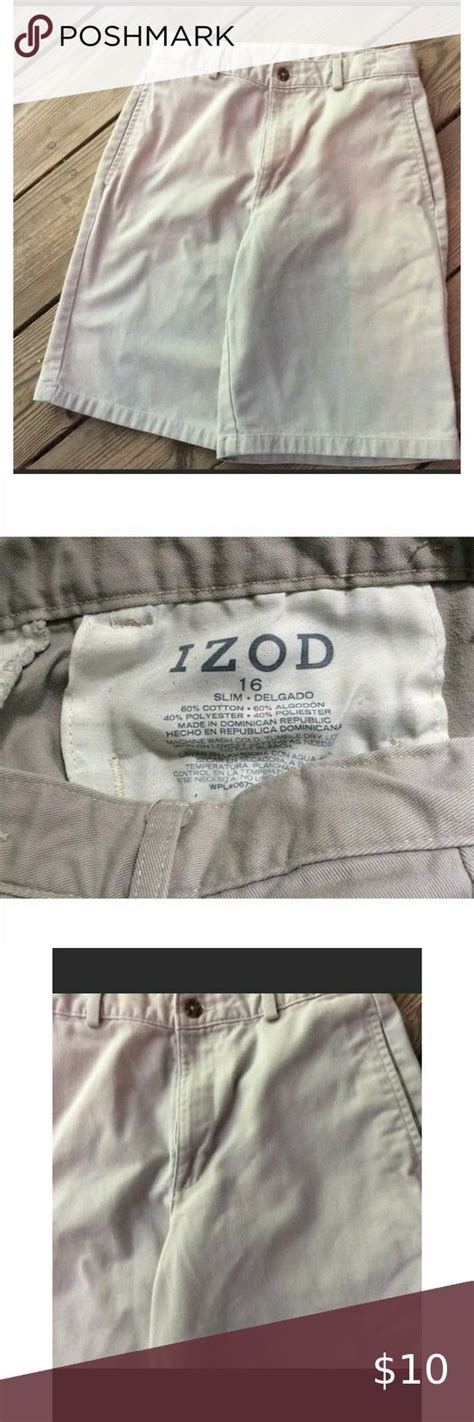 Izod Girls Khaki Shorts Camp Or School Uniform 16 Slim Adjustable Waist