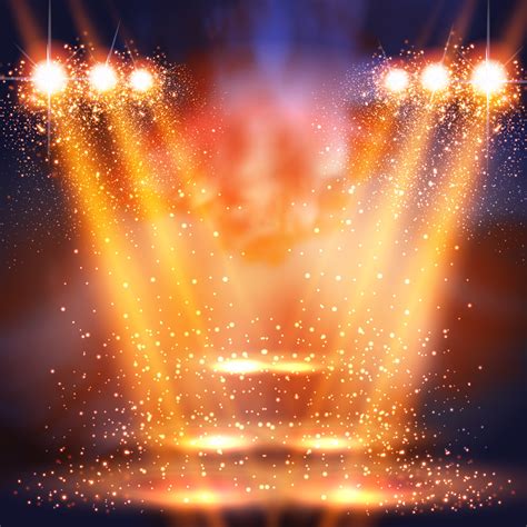 Colorful Stage Lighting Background Golden Stage Light Background