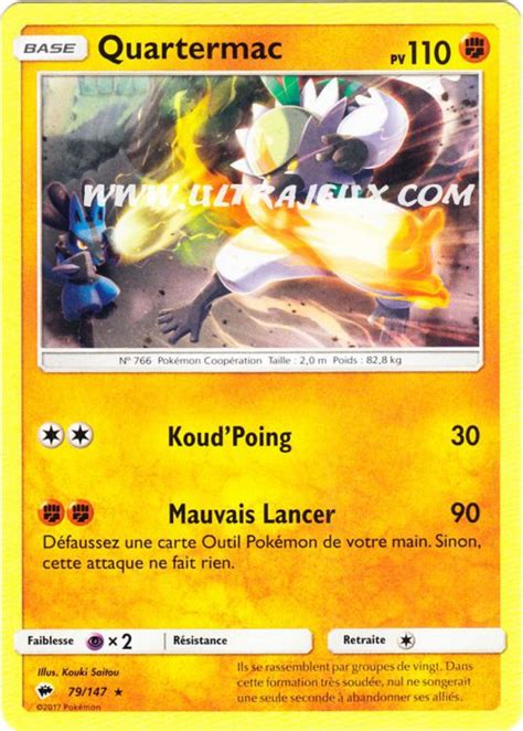 Quartermac 79178 Carte Pokémon Cartes à Lunité Français Ultrajeux
