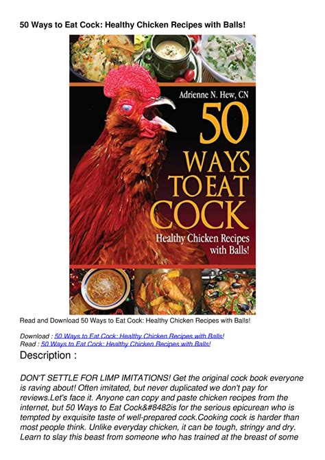 Read 50 Ways To Eat Cock Healthy Chicken Recipes With Balls Online