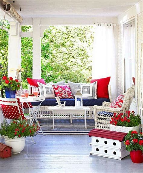 Cozy And Colorful Summer Porch Decor Porch Decorating Front Porch