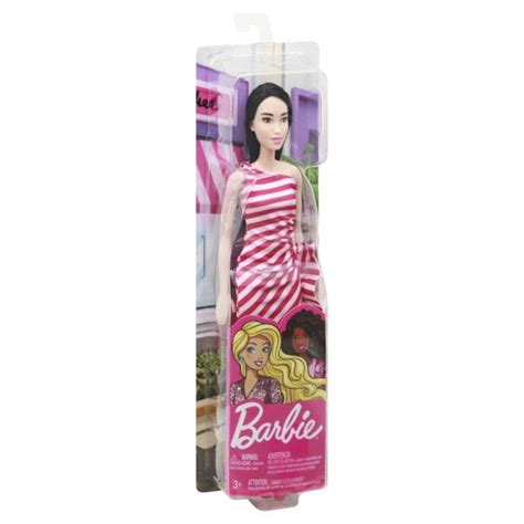 Mattel Barbie Glitz Doll Striped Dress Pink